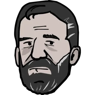 😶 Mann, Bart, Gesicht, Illustration, Porträt telegram sticker