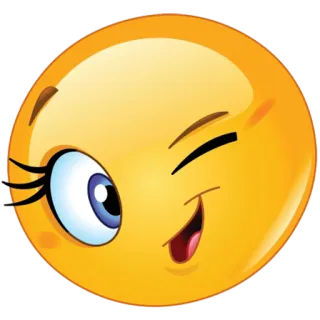 😉 Emoji, Smiley, Visage, Clin d'oeil, Dessin animé, Expression, Mignon telegram sticker