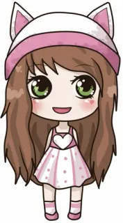 ❤️ アニメガール, ちび, 可愛い, かわいい, 女の子, カートゥーン telegram sticker