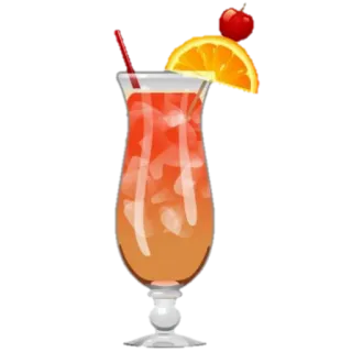 🍹 cóctel, bebida, naranja, cereza, verano, tropical, bebida telegram sticker