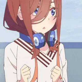 🐾 Anime, Ragazza, Cuffie, Carina telegram sticker
