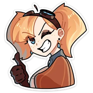 ⭐ meisje, cartoon, anime, sticker, duim omhoog, personage, vrouwelijk whatsapp sticker