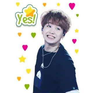 😀 Yes! человек, знаменитость, улыбка, сердце, звезда, стикер whatsapp sticker