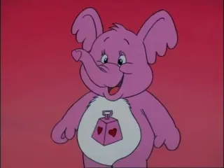 🐘 Lotsa Heart Elephant Care Bears Glücksbärchis, Lotsa Heart Elefant, Elefant, Cartoon, Rosa, Tier whatsapp sticker