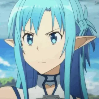 💞 Asuna Yuuki Sword Art Online anime, sword, elf, fantasy, sword art online, character whatsapp sticker