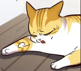 🐈 gato, animal, doméstico, mascota, cansado telegram sticker