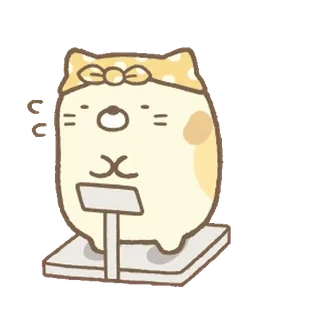 🍐 кот, Sumikko Gurashi, чешуя, милый, мультфильм, каваи whatsapp sticker