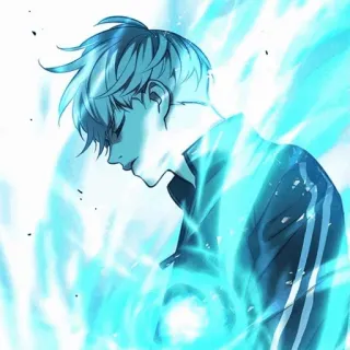 🥜 anime, boy, blue, glow, character, manga telegram sticker
