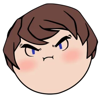 😀 personnage, en colère, dessin animé, visage, emoji telegram sticker