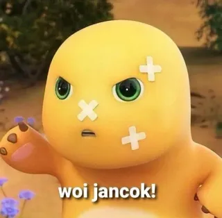 🖕 woi jancok! Cartoon, Dinosaurier, Wütend, Beleidigung, Anstößig telegram sticker