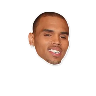 😃 Chris Brown chanteur, célébrité, visage, portrait telegram sticker