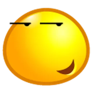 🙂 sourire narquois, smiley, emoji, expression, jaune whatsapp sticker