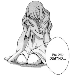 😭 I'M DISGUSTING... Anime, Manga, Triste, Dégoût, Pleurs, Émotionnel whatsapp sticker