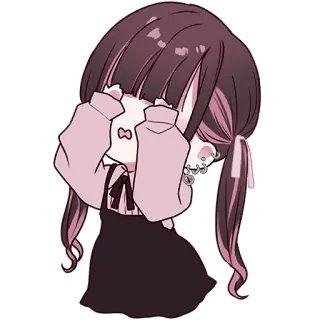 🫣 Anime, Meisje, Cartoon, Kawaii, Schattig, Manga telegram sticker