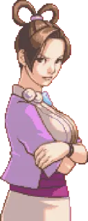 😠 Mia Fey Ace Attorney mia fey, ace attorney, video game, character, confident, serious telegram sticker