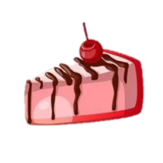 🍰 pastel, postre, comida, dulce, cereza, chocolate, rebanada telegram sticker