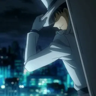 🃏 Kaito Kid Detective Conan anime, manga, kaito kid, detective conan, top hat, thief telegram sticker
