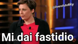 😒 Mi dai fastidio italiano, irritado, frustrado, me irrita, mulher, chateado telegram sticker
