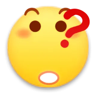 🤔 Emoji, Znak zapytania, Zdezorientowany, Wyraz, Twarz, Zaskoczony telegram sticker