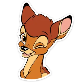 😉 Bambi กวาง, การ์ตูน, สัตว์, ดิสนีย์, น่ารัก telegram sticker