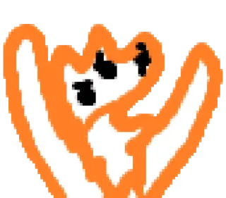 🐺 мультфильм, рисунок, персонаж, оранжевый, абстракция whatsapp sticker