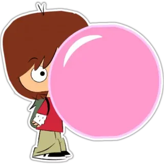 🎈 Mac Foster's Home for Imaginary Friends cartoon, Mac, bubble gum, pink bubble, Foster's Home for Imaginary Friends telegram sticker
