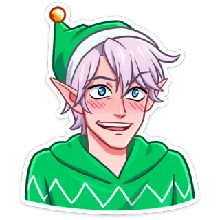 ☺️ elf, kerst, vakantie, cartoon, anime, schattig, sticker telegram sticker