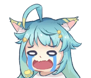 😭 anime, huilen, verdrietig, emotioneel, cartoon, personage, kawaii telegram sticker