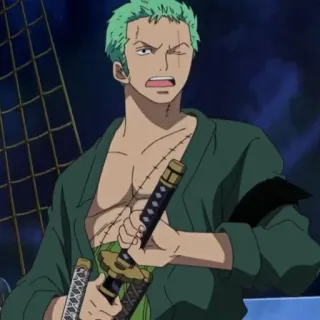 🌽 Zoro One Piece anime, swords, zoro, one piece, fighter, pirate, cartoon telegram sticker