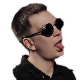 😛 человек, солнцезащитные очки, язык, выражение лица, портрет, лицо telegram sticker