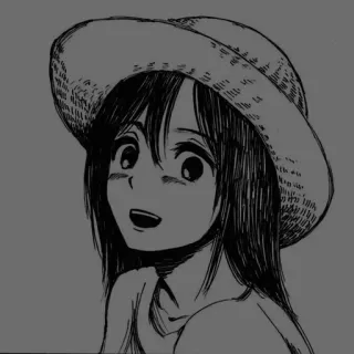 😃 Anime, Mädchen, Hut, Manga, Porträt telegram sticker