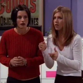 🦞 Monica Geller, Rachel Green Friends série télé, Friends, Monica, Rachel, sitcom telegram sticker