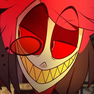 😏 Alastor Hazbin Hotel Alastor, Hazbin Hotel, dibujos animados, demonio, sonriendo, rojo whatsapp sticker