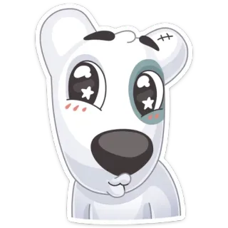 ☺️ chien, mignon, sticker, dessin animé, animal telegram sticker