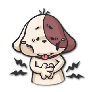 😖 pies, chory, kreskówka, smutny, zdenerwowany telegram sticker