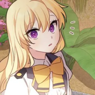 🥡 Anime, Mangá, Garota, Bonita, Personagem, Loira, Olhos roxos telegram sticker
