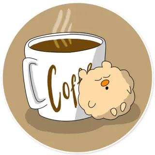 ☕ Coffee coffee, drink, cookie, food, beverage, cute telegram sticker