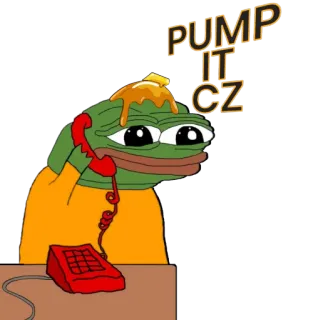📞 Pepe the Frog PUMP IT CZ เปเป้, กบ, ปั๊ม, โทรศัพท์, มีมอินเทอร์เน็ต telegram sticker