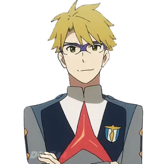 🙃 Goro Darling in the Franxx аниме, персонаж, Горо, Darling in the Franxx, блондин, очки telegram sticker