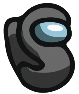 📖 among us, jeu vidéo, crewmate, personnage, espace, gris whatsapp sticker