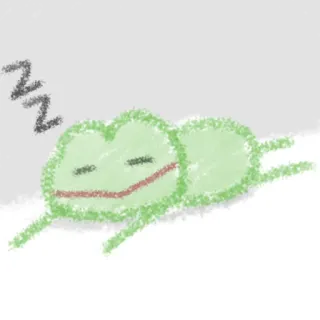 💤 ZZ rã, dormindo, desenho animado, fofo, soneca, animal, verde telegram sticker