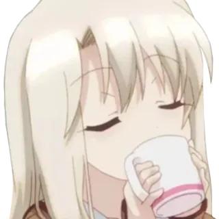 ☕️ Anime, Mädchen, Getränk, Süß, Cartoon telegram sticker