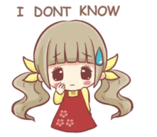 😣 I DON'T KNOW desenho animado, menina, triste, pergunta, anime telegram sticker