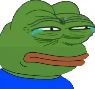 😠 Pepe the Frog 페페, 개구리, 밈, 슬픈, 우는 telegram sticker