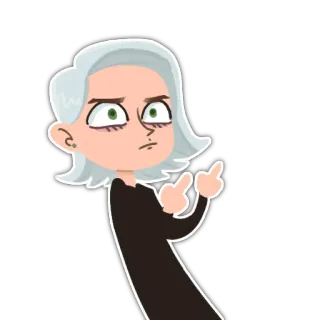 🖕 가운데 손가락, 모욕적, 제스처, 만화, 무례한, 버릇없는 telegram sticker