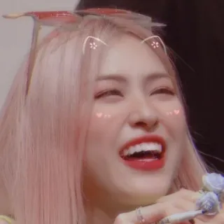 💘 mulher, sorrindo, cabelo rosa, kawaii, fofo, asiática telegram sticker