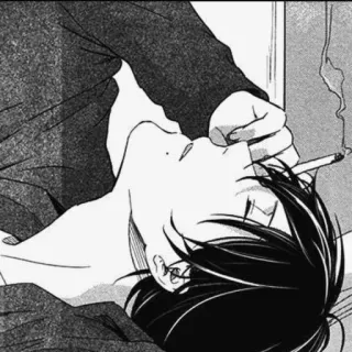 🚬 Fumar, Cigarrillo, Manga, Anime, Hombre telegram sticker