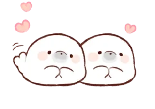 🥰 foca, fofo, animal, amor, coração, desenho animado telegram sticker