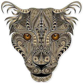 🐆 animal, leopard, pattern, art, cat, face, geometric, ornate telegram sticker
