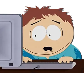😵 Cartman South Park 卡通, 电脑, 埃里克·卡特曼, 南方公园, 动画 telegram sticker